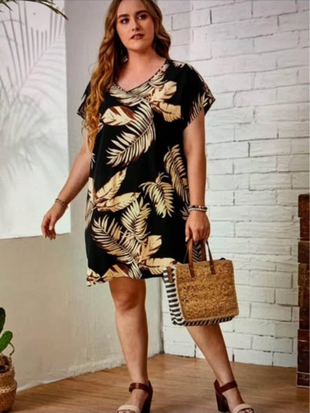 Ladies size 5XL Tropical Print Shift dress